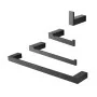 Set accessori bagno da muro 4 pezzi in alluminio nero Sky