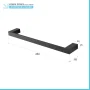 Scheda tecnica Set accessori bagno da muro 4 pezzi in alluminio nero Sky