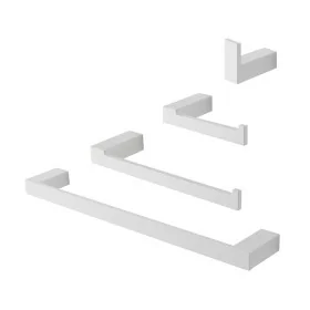 Set accessori bagno da muro 4 pezzi in alluminio bianco Sky