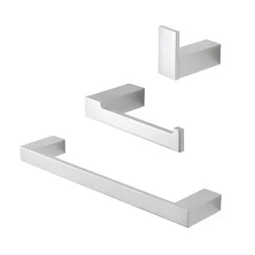 Set con appendino, porta rotolo e porta salviette a muro grigio Sky