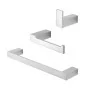 Set con appendino, porta rotolo e porta salviette a muro grigio Sky