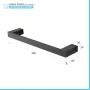 Scheda tecnica Set con appendino, porta rotolo e porta salviette a muro nero Sky