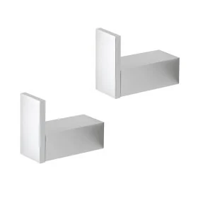 Set due appendini portasciugamani da muro in alluminio grigio Sky