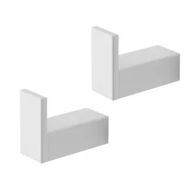 Set due appendini portasciugamani da muro in alluminio bianco Sky