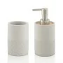 Set bagno dispenser sapone e porta spazzolino grigio Afrodite