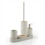 kit bagno da appoggio 3 pezzi in cemento e bambù grigio Afrodite