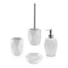 Set bagno da appoggio 4 pezzi in bianco in ceramica Dalia