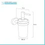 misure Set dispenser sapone e porta spazzolino a muro in bianco e cromo Bernina