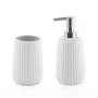 Set bagno dispenser sapone e porta spazzolino da appoggio bianco Marika