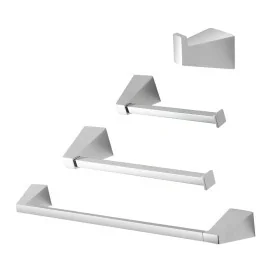 Set con appendino, porta rotolo e porta salviette a muro cromo Giza