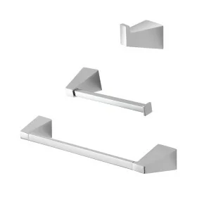 Set con appendino, porta rotolo e porta salviette a muro cromo Giza