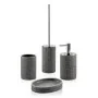 Set bagno 4 pezzi grigio in resina serie Petra