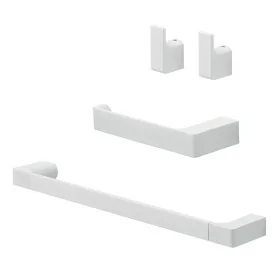 Set accessori bagno 3 pezzi da parete in acciaio bianco Pirenei