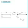 dimensioni Set accessori bagno 3 pezzi da parete in acciaio bianco Pirenei