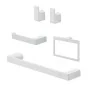 Set accessori bagno 4pz da parete in acciaio bianco Pirenei
