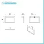 dimensioni Set accessori bagno 4pz da parete in acciaio bianco Pirenei