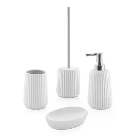 Set accessori bagno 4 pezzi in ceramica bianco serie Marika