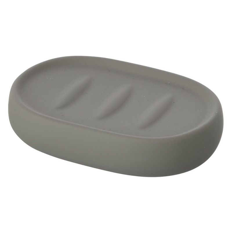 Portasapone Ceramica Grigio Arredo Bagno d'Appoggio Feridras - 1 Portasapone Ceramica Grigio Arredo Bagno d'Appoggio