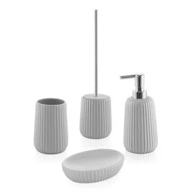 Set bagno 4 pezzi in ceramica grigio serie Marika
