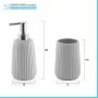 misure Set bagno 4 pezzi in ceramica grigio serie Marika