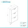 Scheda tecnica Scarpiera con tre ante a ribalta in legno bianco cemento H 112 cm