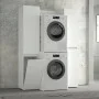 Mobile porta lavatrice e asciugatrice con rialzo in legno bianco