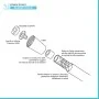 Scheda tecnica Laccio doccia 150 cm in silicone bianco antitorsione Hidra