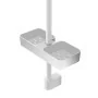 Mensola per asta saliscendi con D. 18, 22, 25 cm in ABS bianco Hidra
