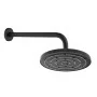 Set Soffione doccia Ø 20 cm e braccio di 35 cm in finitura nero anticalcare Hidra
