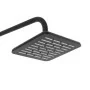Set Soffione doccia Ø 20 cm e braccio di 35 cm in finitura nero anticalcare Hidra