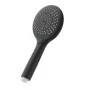 Doccetta tonda 26,5 cm in ABS nera con 3 getti Hidra