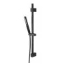 Saliscendi doccia quadrato 70 cm regolabile con doccetta slim in ABS nero opaco Hidra