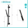 scheda Saliscendi doccia quadrato 70 cm regolabile con doccetta slim in ABS nero opaco Hidra