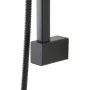 base Saliscendi doccia quadrato 70 cm regolabile con doccetta slim in ABS nero opaco Hidra