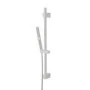 Saliscendi doccia quadrato 70 cm regolabile con doccetta slim in ABS bianco opaco Hidra