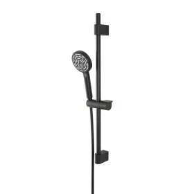 Saliscendi doccia 70 cm regolabile con doccetta tonda in ABS nero opaco Hidra