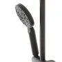 asta doccia 70 cm regolabile con doccetta tonda in ABS nero opaco Hidra