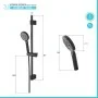 scheda Saliscendi doccia 70 cm regolabile con doccetta tonda in ABS nero opaco Hidra