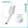 scheda Doccetta quadrata 26,6 cm con tre tipi di getto cromo in ABS Hidra
