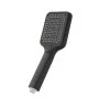 Doccetta quadrata 26,6 cm con tre tipi di getto nero opaco in ABS Hidra