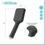 scheda Doccetta quadrata 26,6 cm con tre tipi di getto nero opaco in ABS Hidra