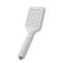 Doccetta quadrata 26,6 cm con tre tipi di getto bianco opaco in ABS Hidra