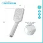 scheda Doccetta quadrata 26,6 cm con tre tipi di getto bianco opaco in ABS Hidra