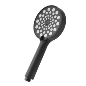 Doccetta tonda 26 cm con tre tipi di getto nero opaco in ABS Hidra