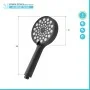 scheda Doccetta tonda 26 cm con tre tipi di getto nero opaco in ABS Hidra