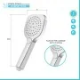 scheda Doccino arrotondato 26 cm con tre tipi di getto cromo in ABS Hidra