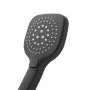 ugelli Doccino arrotondato 26 cm con tre tipi di getto nero opaco in ABS Hidra