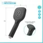 scheda Doccino arrotondato 26 cm con tre tipi di getto nero opaco in ABS Hidra