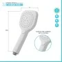 scheda Doccino arrotondato 26 cm con tre tipi di getto bianco opaco in ABS Hidra