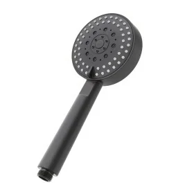 Doccino tondo 25,5cm nero opaco multigetto a getti concentrici in ABS anticalcare Hidra